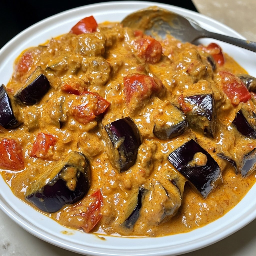 Curry mit Aubergine und Tomaten