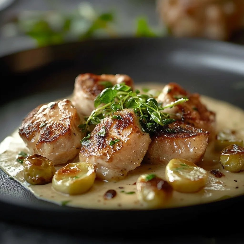 Hähnchen-Geschnetzeltes in Rosenkohl-Sahnesoße