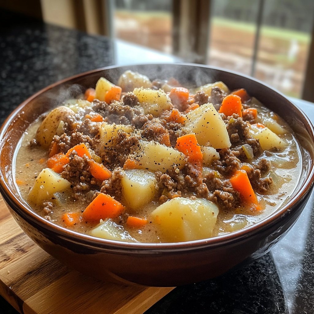 Hackfleisch Suppe deftig