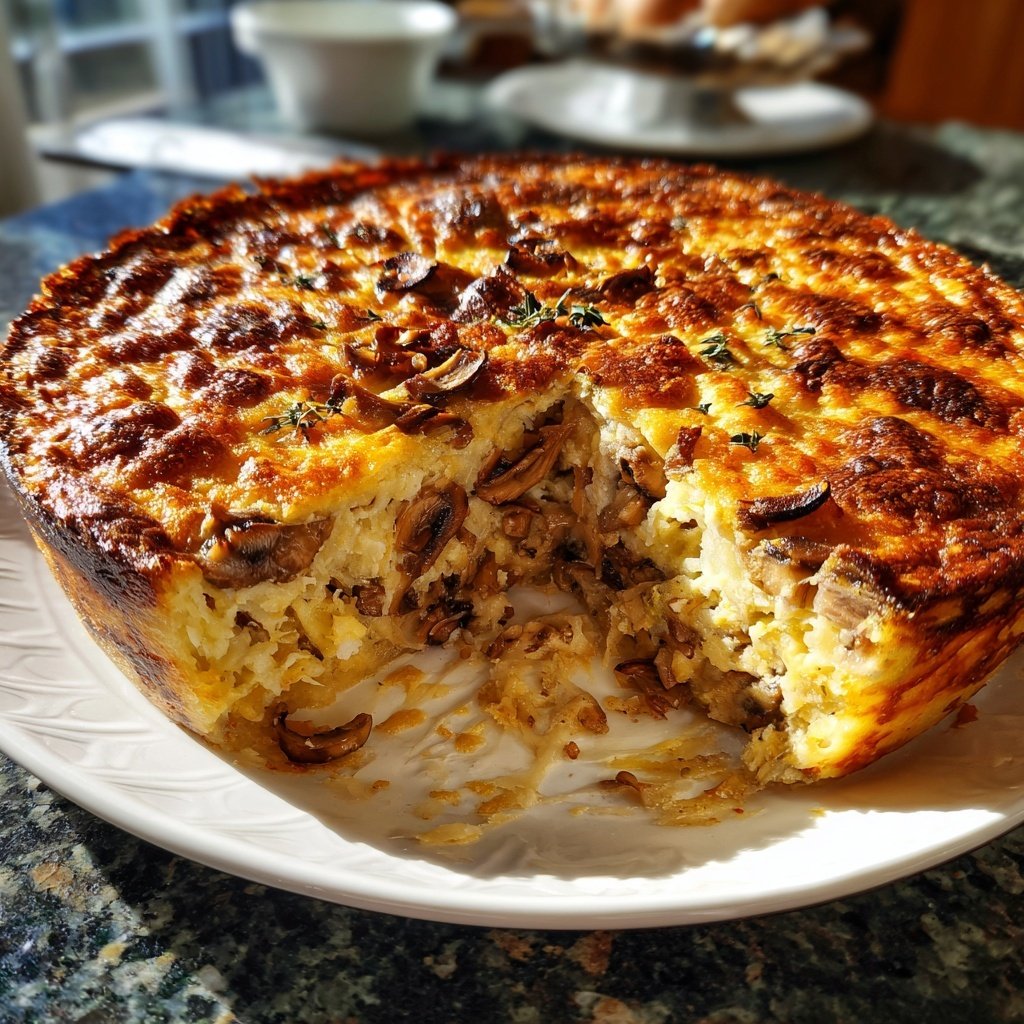 Kartoffelauflauf mit Pilzen