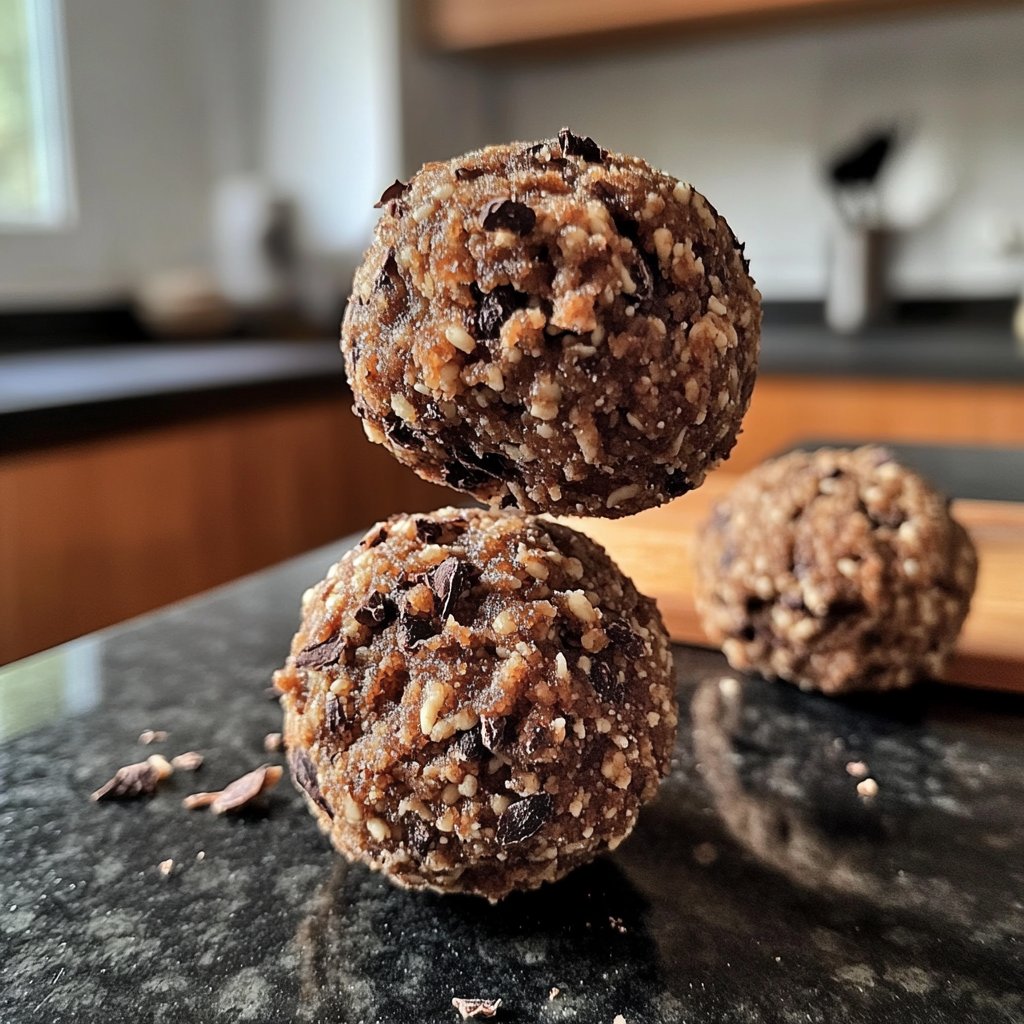 Protein Bällchen mit Kakao Nibs