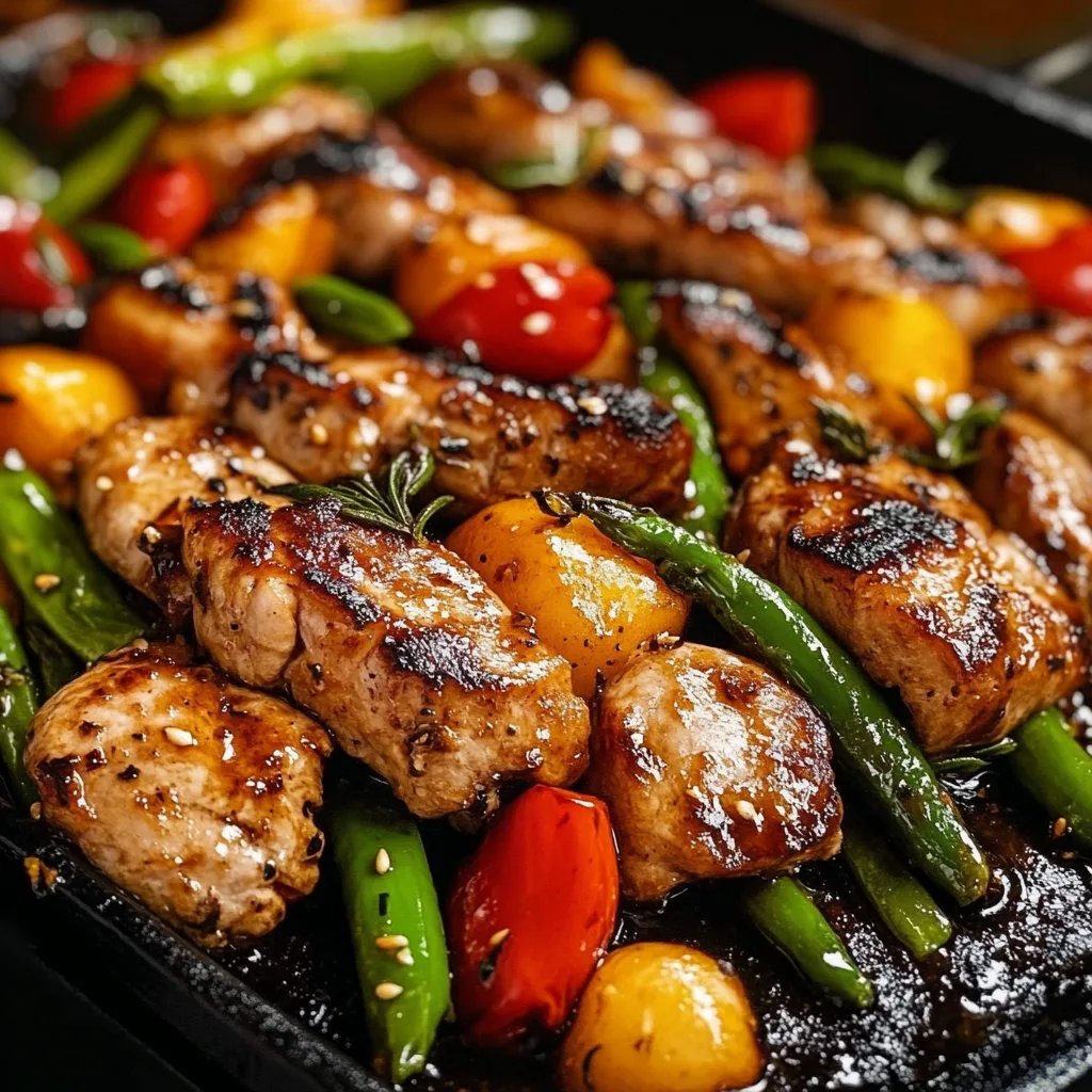 Feuerwerks Hähnchen Pfannengericht