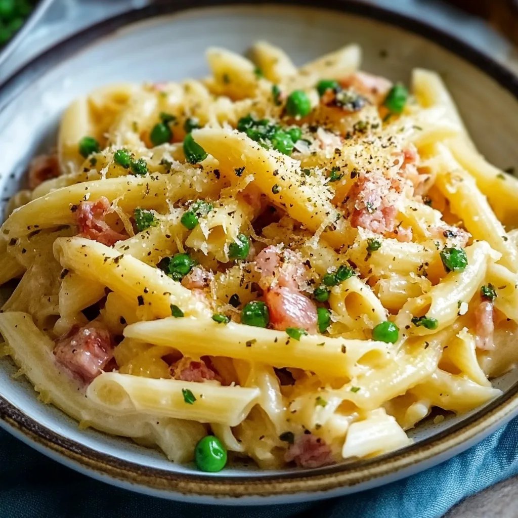 Nudeln in Schinken-Sahne-Soße