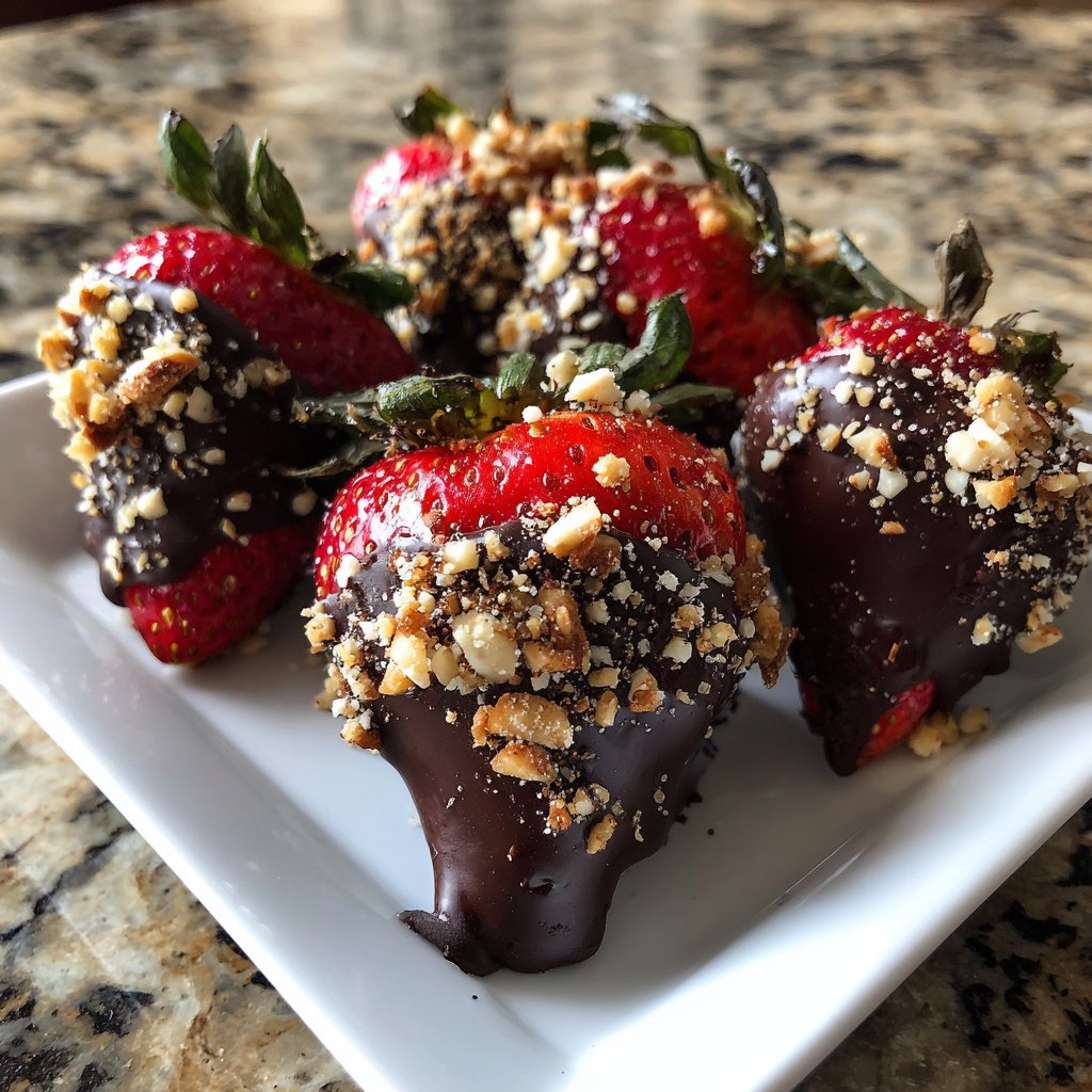 Schokoladenerdbeeren mit Nüssen