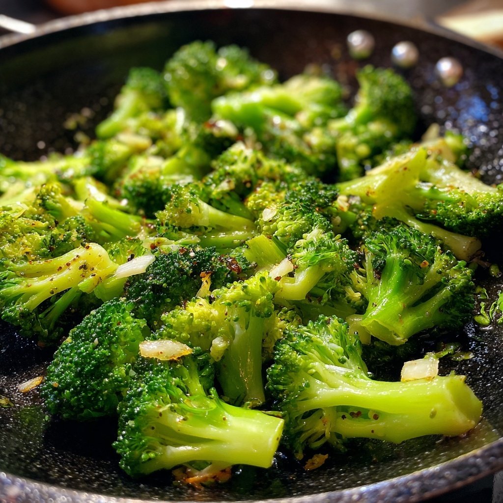 Brokkoli Pfanne Mit Knoblauch