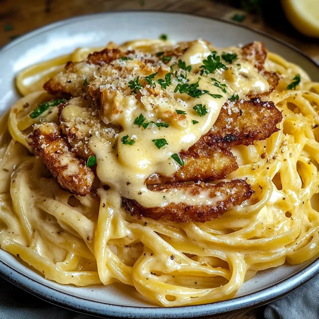 Knuspriges Hähnchen mit cremiger Pasta
