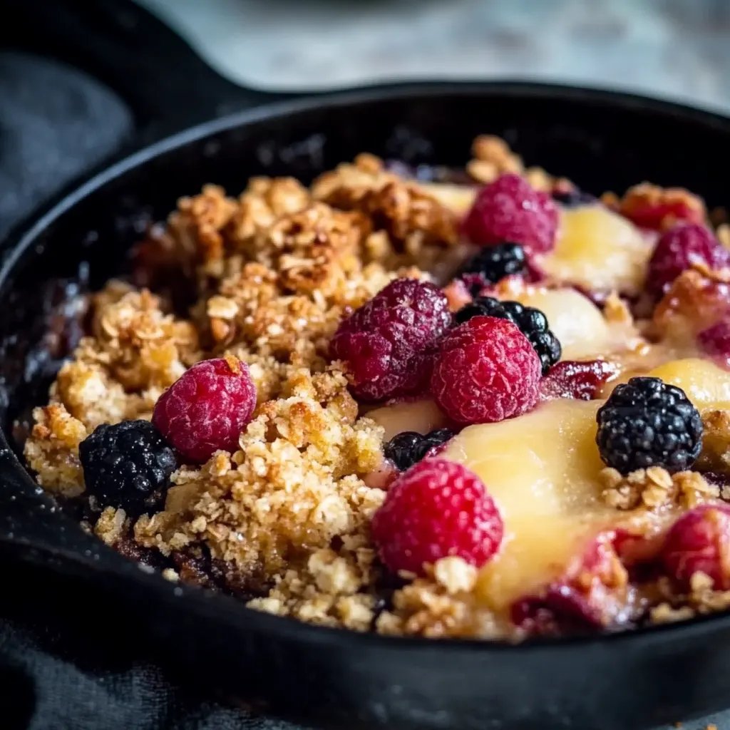 Apfel- und Brombeer-Crumble