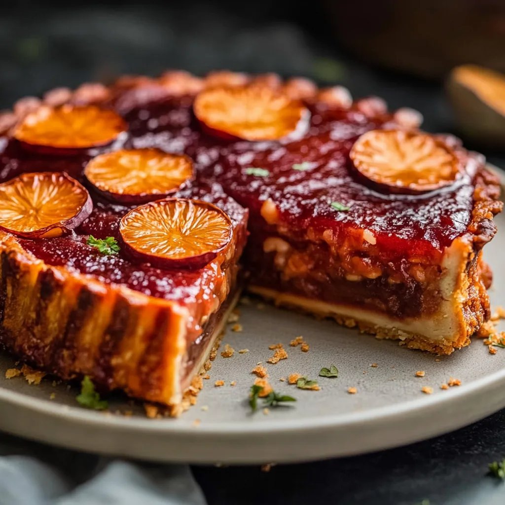 Blutorangentarte mit Mandelkruste