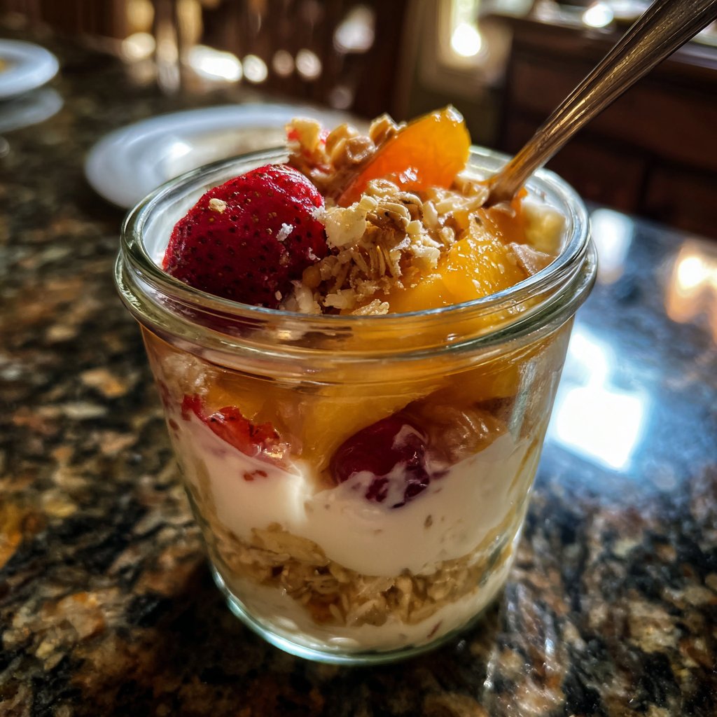 Frühstück zum Vorbereiten im Glas