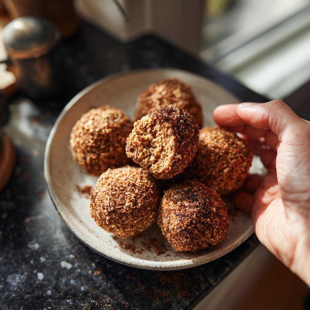 Protein Bällchen mit Zimt und Hafer