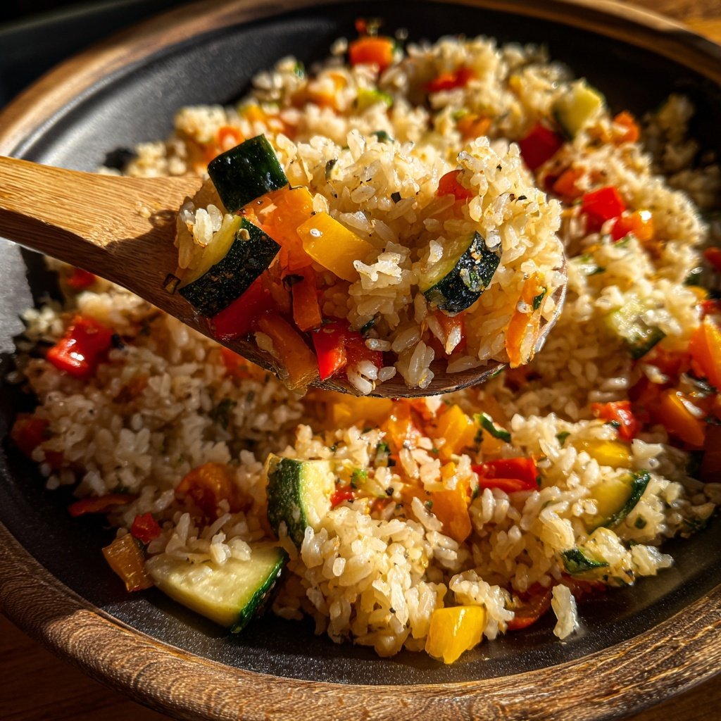 Vegetarisches Abendessen mit Reis