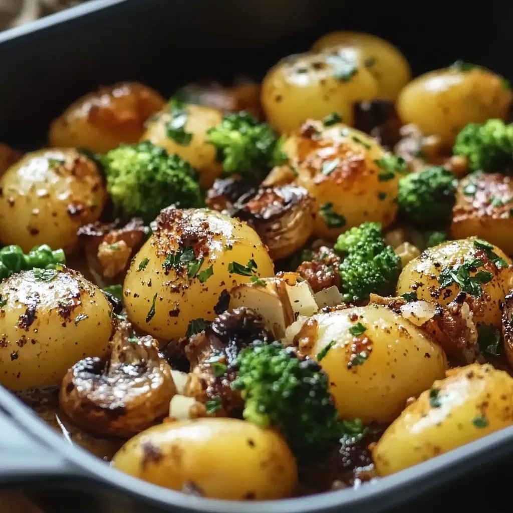 Brokkoli Kartoffel Pfanne mit Pilzen