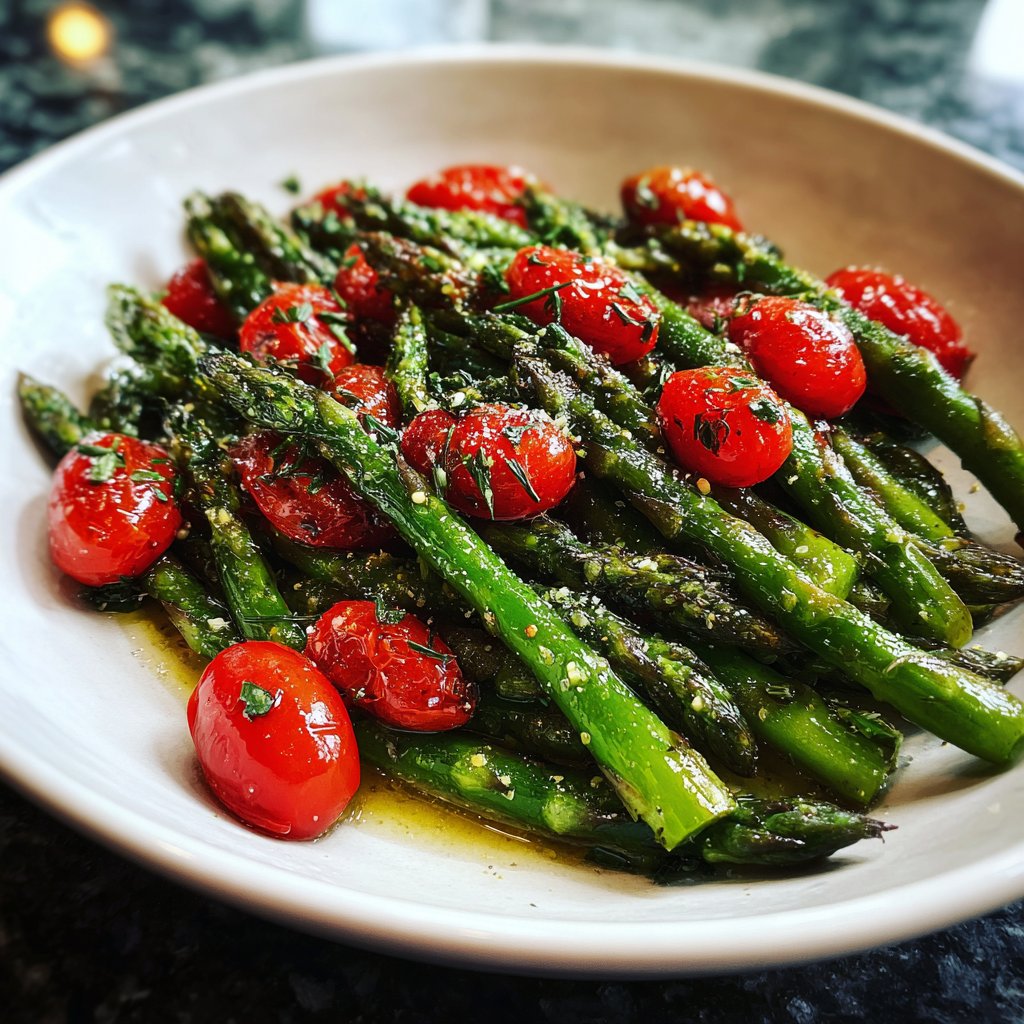 Grüner Spargel Mit Tomaten
