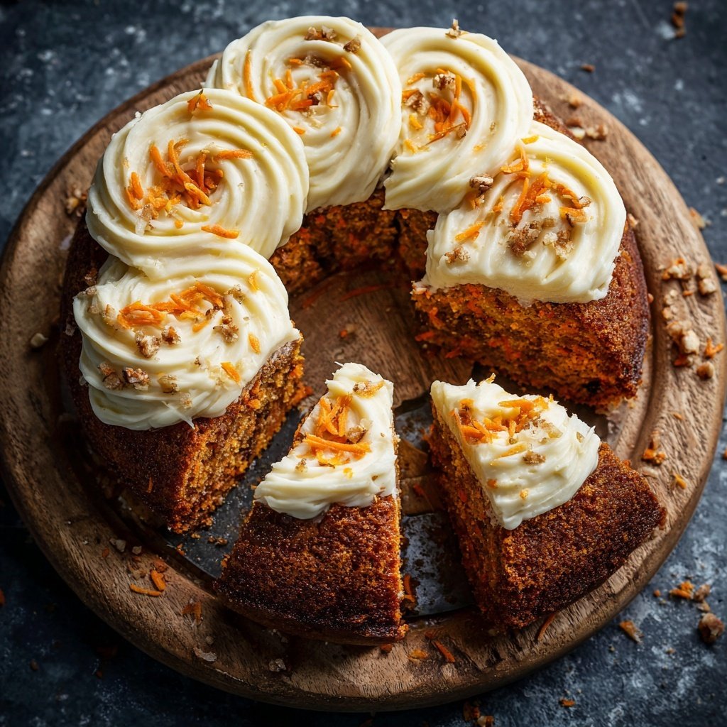 Karottenkuchen Mit Frischkäse Wirbel