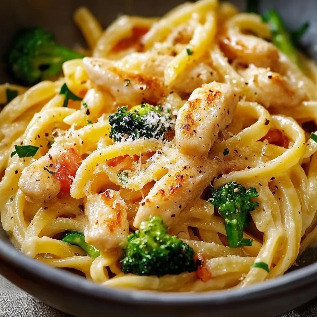 Cremige Hähnchen-Brokkoli-Pasta