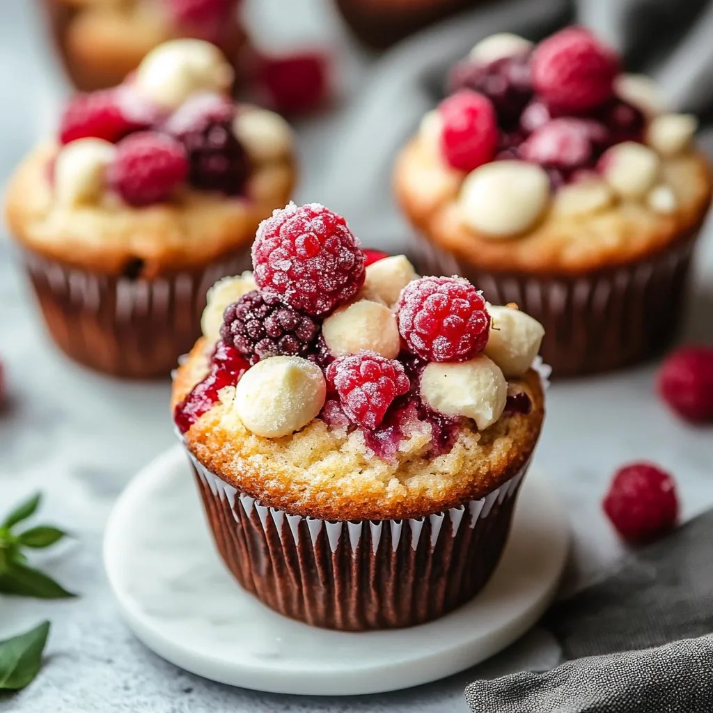Reiche und fruchtige weiße Schokolade-Himbeer-Muffins