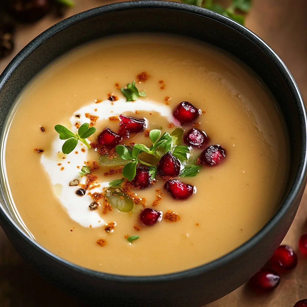 Maronen-Suppe mit Granatapfel