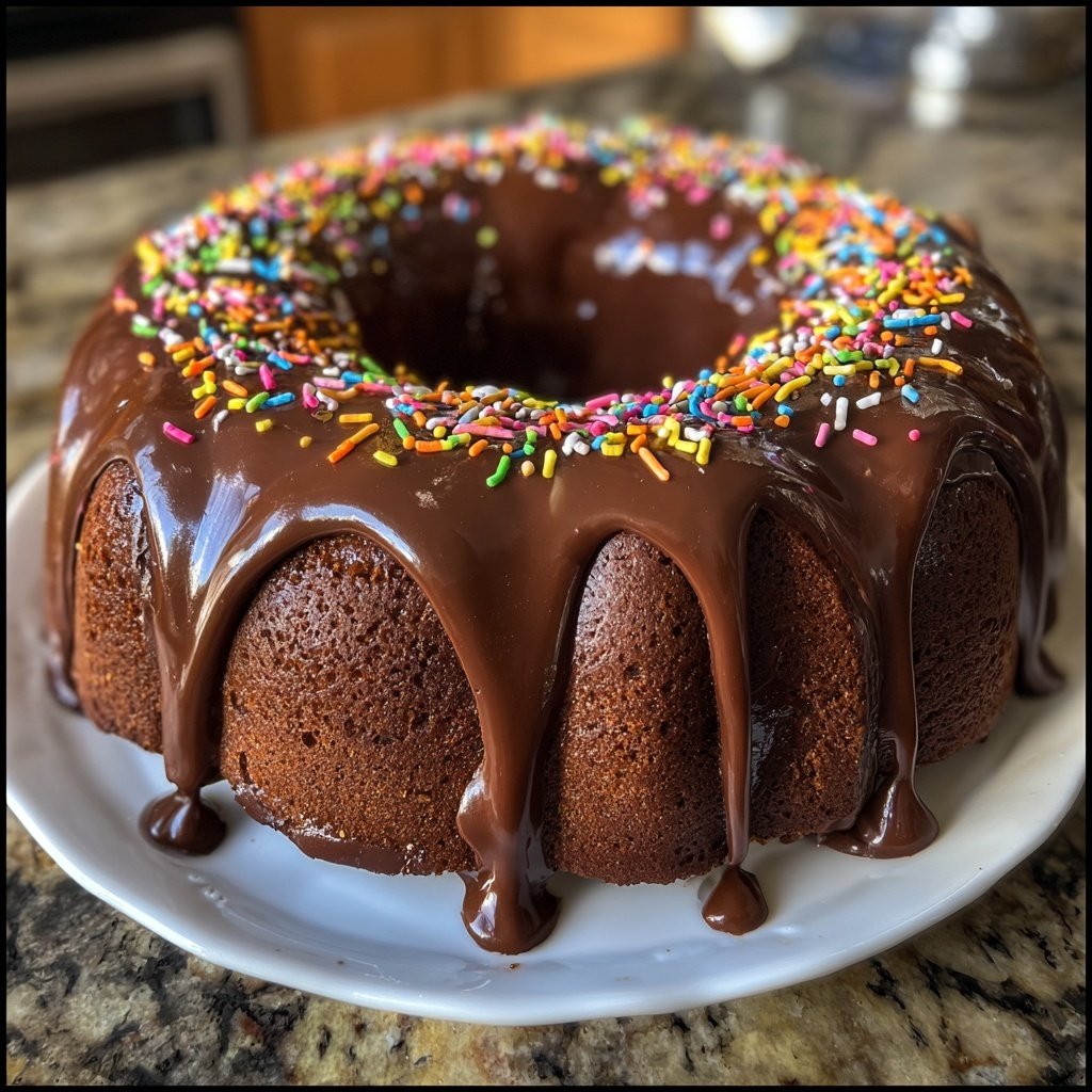 Geburtstagskuchen mit Schokoglasur