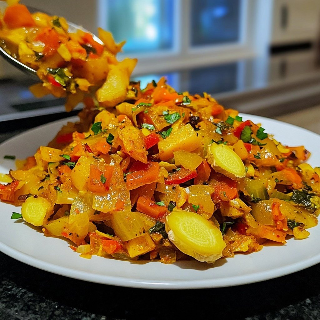 Gemüsepfanne mit Ingwer