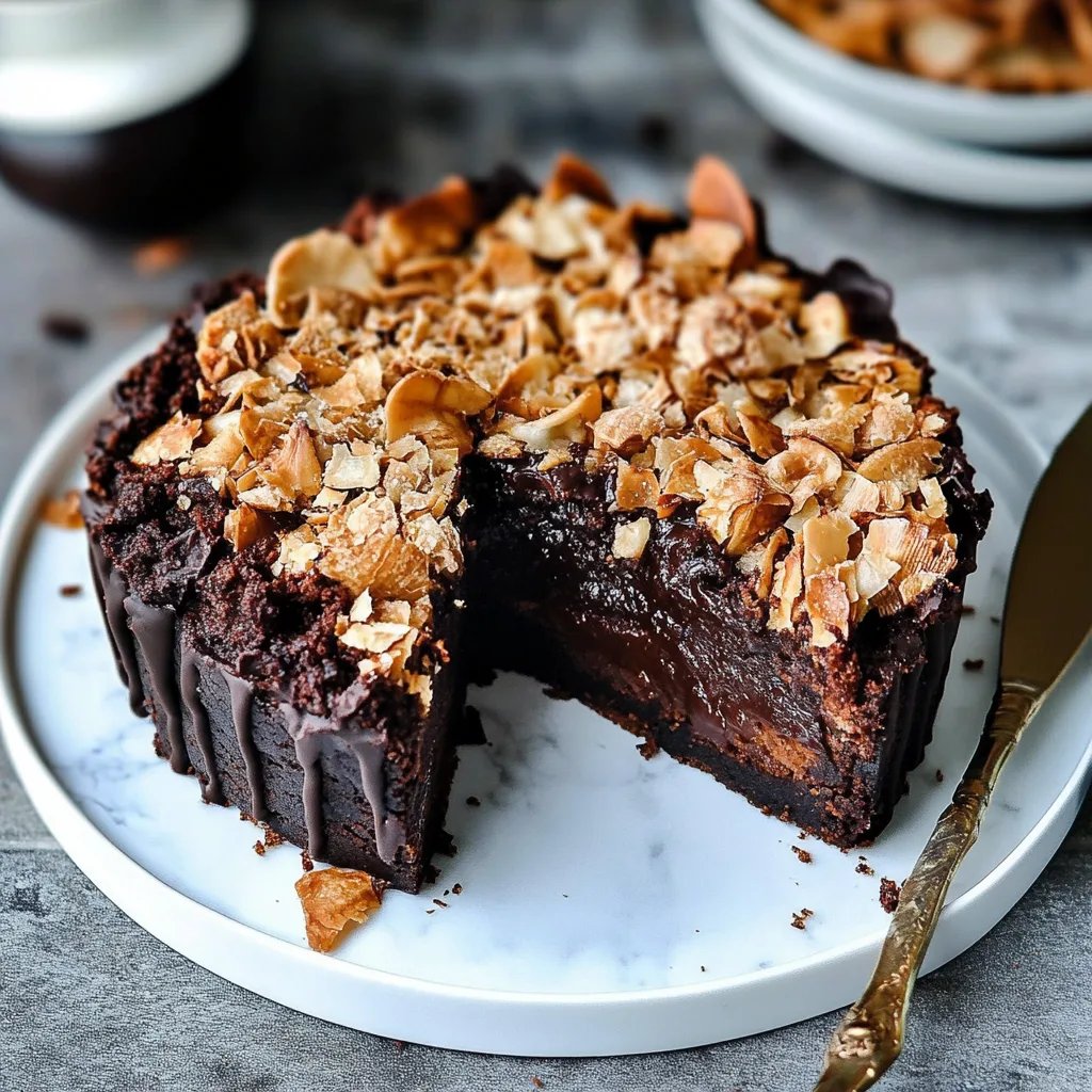 Schokoladigster Schokoladenkuchen mit Florentiner-Kruste