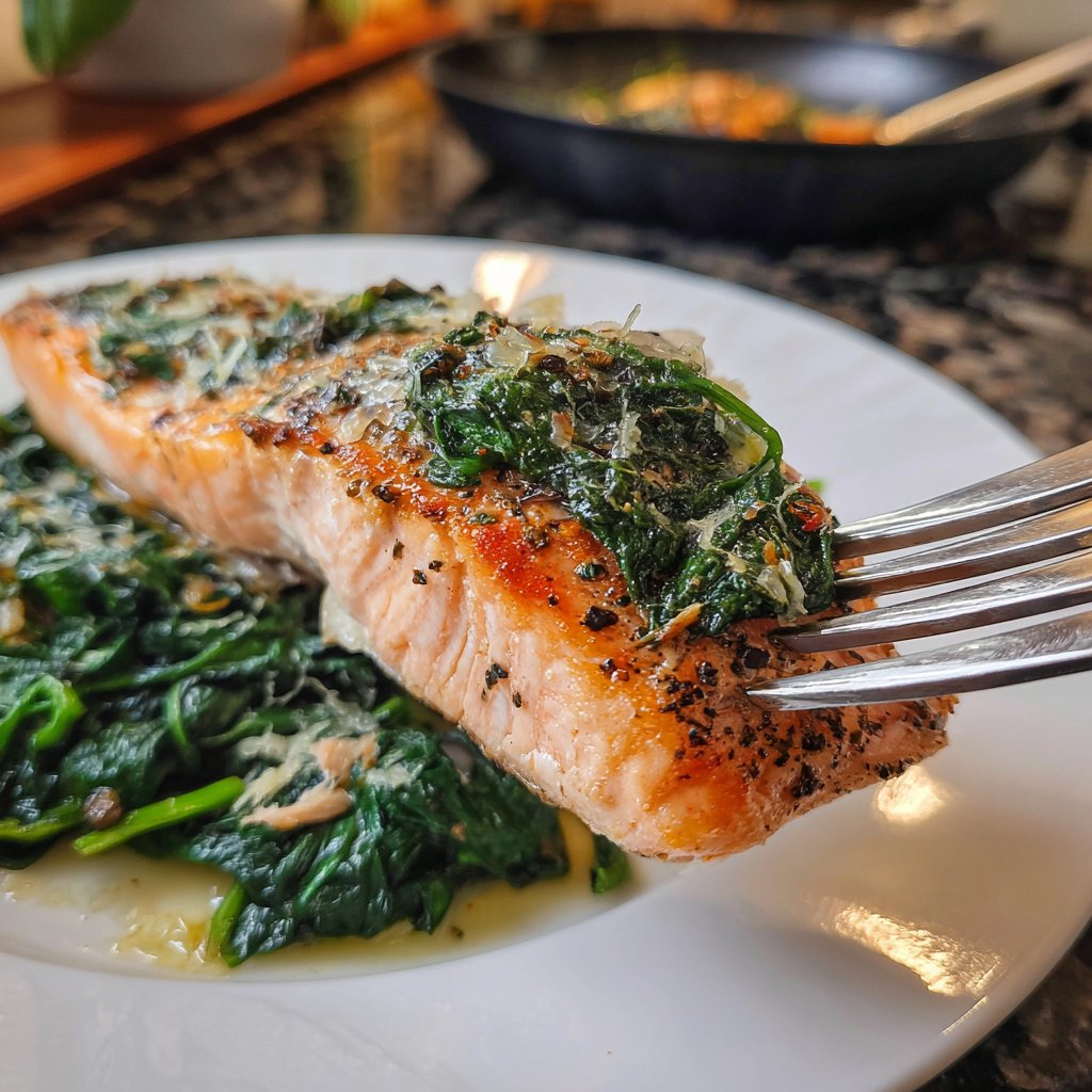 Lachs auf Spinatbett